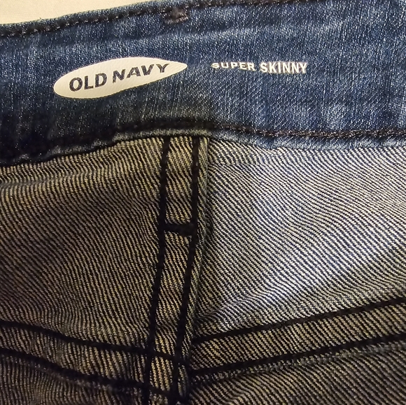 Old Navy super skinny medium wash denim Blue jeans juniors size 2 short - Picture 3 of 6